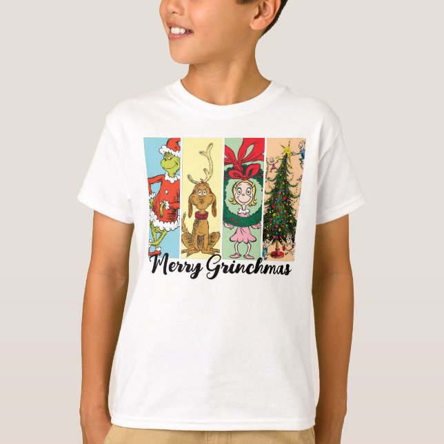Merry Grinchmas Holiday Collage T-Shirt (Front)