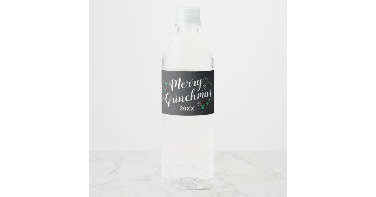Grinch Water Bottle Label