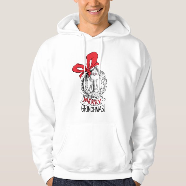 Merry Grinchmas Wreath Grinch Hoodie (Front)