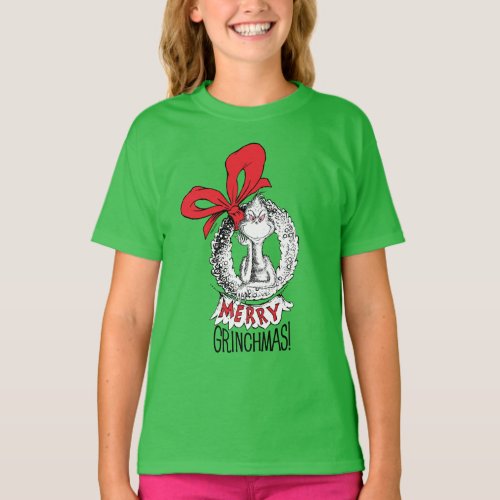 Merry Grinchmas Wreath Grinch T_Shirt