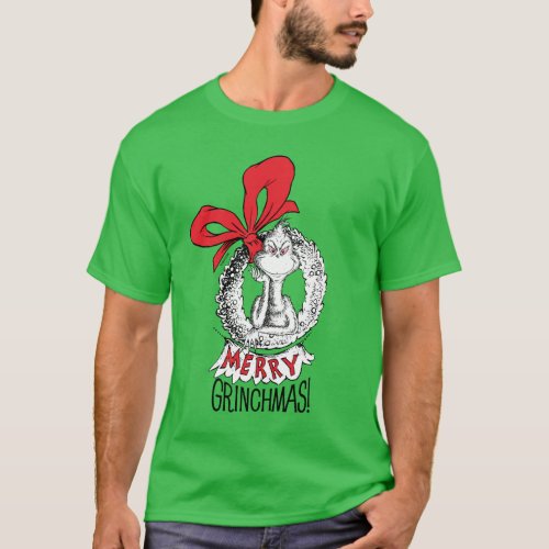 Merry Grinchmas Wreath Grinch T_Shirt