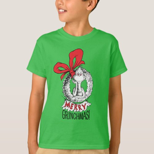 Merry Grinchmas Wreath Grinch T_Shirt