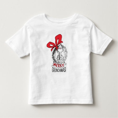 Merry Grinchmas Wreath Grinch Toddler T_shirt