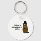 Merry Groundhog Day Keychain (Back)