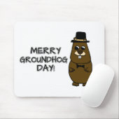 Merry Groundhog Day Mouse Pad (With Mouse)