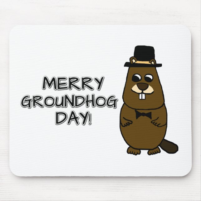 Merry Groundhog Day Mouse Pad (Front)