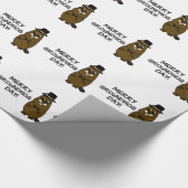 Merry Groundhog Day Wrapping Paper (Corner)