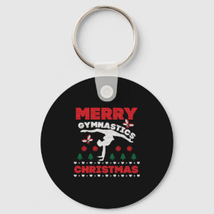 Merry Gymnastics Christmas Ugly T-Shirt Keychain
