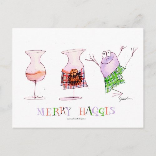 merry haggis holiday postcard