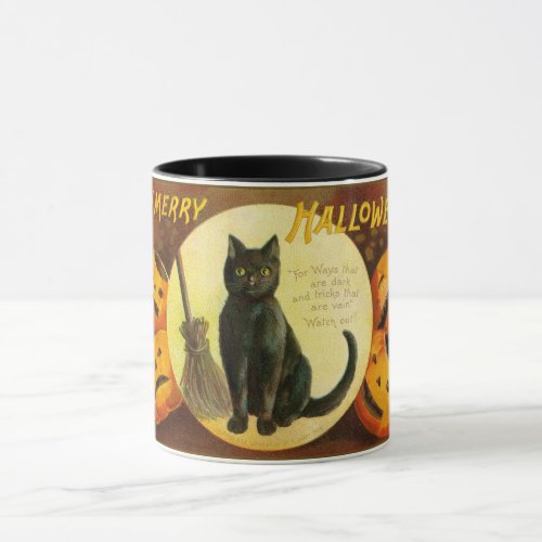 Merry Halloween Black Cat Mug