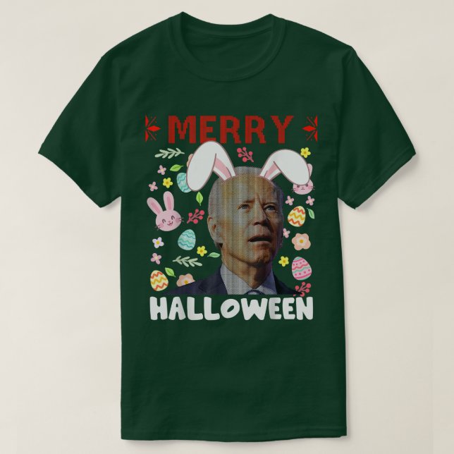 Merry Halloween Confused Joe Biden Bunny Easter da T-Shirt (Design Front)