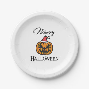Merry Halloween, Halloween Christmas, Humor Hallow Paper Plates