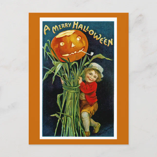 Merry Halloween Jack o' Lantern Postcard | Zazzle