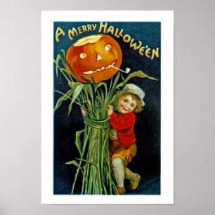 Merry Halloween Jack o' Lantern Poster