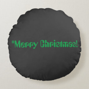 Merry Happy Christmas Celebration Grade A Cotton Round Pillow
