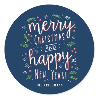 Merry Happy Editable Color Holiday Sticker