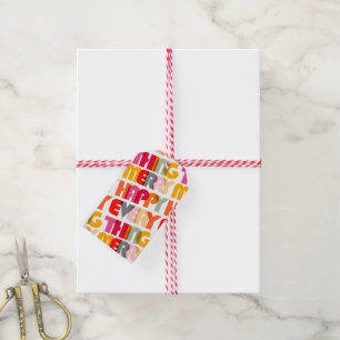 Merry Happy Everything Colorful Holiday Gift Tag