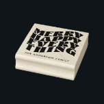 Merry Happy Everything Groovy Holiday Christmas Rubber Stamp<br><div class="desc">Merry Happy Everything Groovy Holiday Christmas rubber stamp</div>