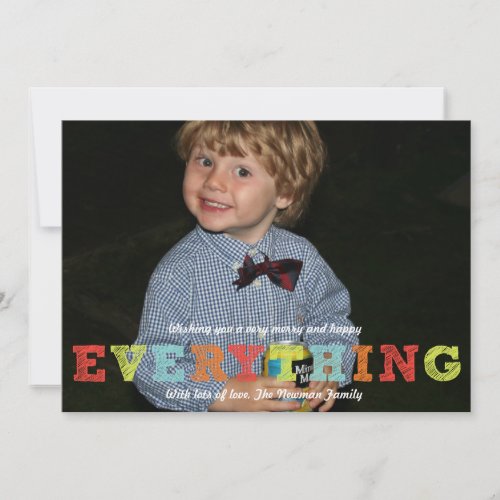 Merry Happy Everything Holiday Photo Card