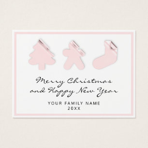 Merry Happy New Year Tree Gingerbread Socks Blush