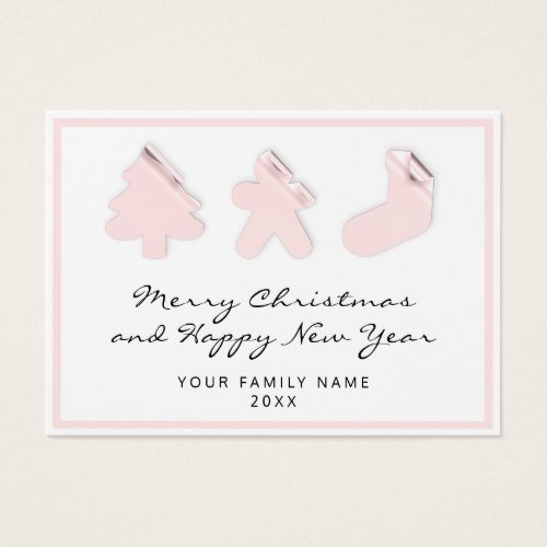 Merry Happy New Year Tree Gingerbread Socks Blush