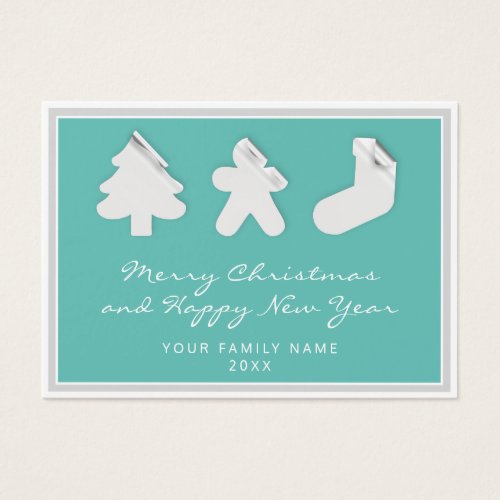 Merry Happy New Year Tree Gingerbread Socks Modern