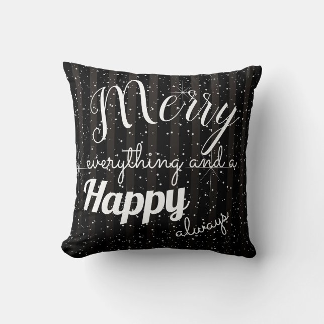 Merry Happy - Square Throw Pillow (Front)