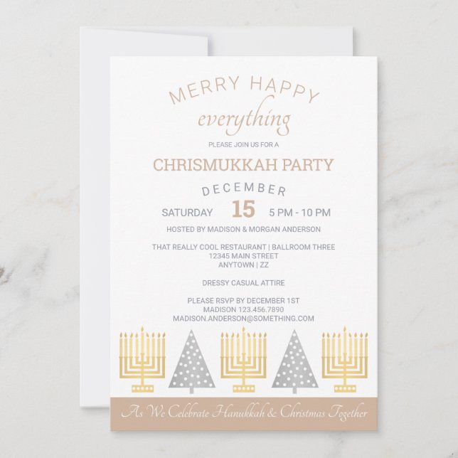 Merry Happy Tan Chrismukkah Holiday Party (Front)