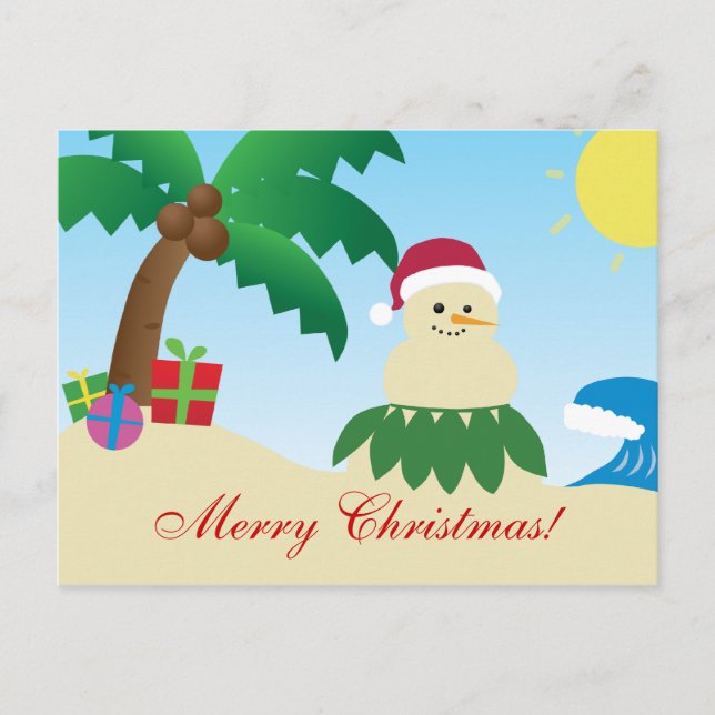 Merry Hawaii Christmas! (Mele Kalikimaka) Holiday Postcard (Front)