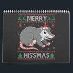 Merry Hissmas Funny Ugly Xmas Sweater Opossum Gift Calendar<br><div class="desc">funny, gift, birthday, cat, hissmas, animal, ugly, sweater, festive, sleigh, opossum</div>