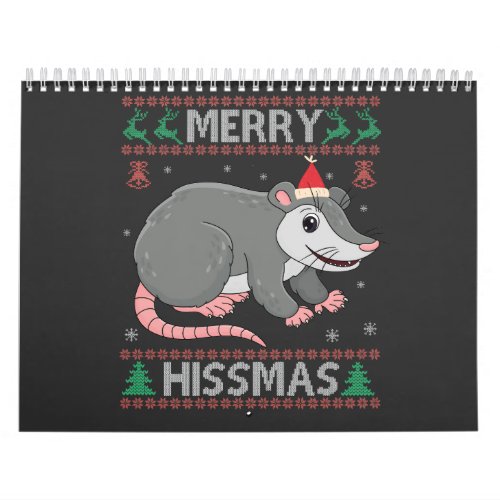 Merry Hissmas Funny Ugly Xmas Sweater Opossum Gift Calendar