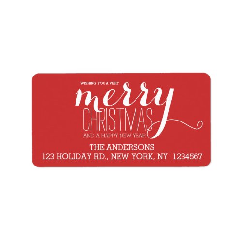Merry Holiday Wishes  Holiday Address Label