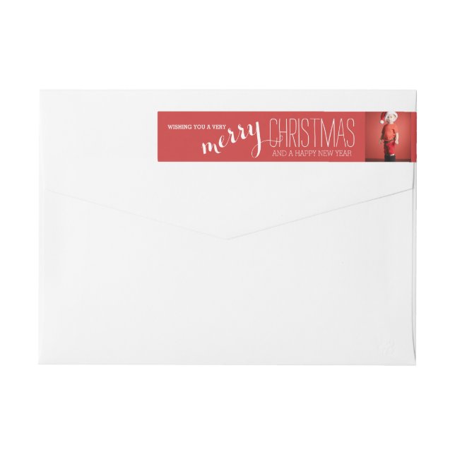 Merry Holiday Wishes | Holiday Photo Address Label (Back)