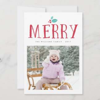Merry Holly Berries Christms Cards