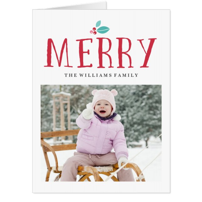 Merry Holly Christmas Cards (Front)