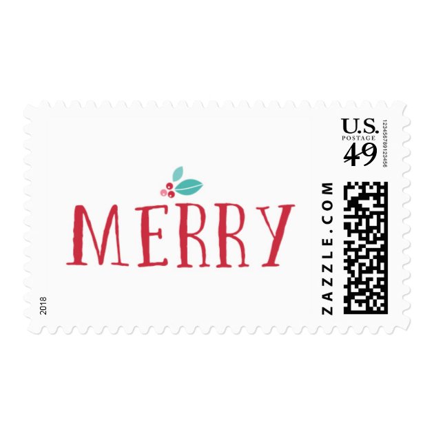 Merry Holly Christmas Postage
