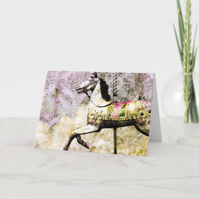 Merry Horse Grunge All Occasions Greeting Card (Front)