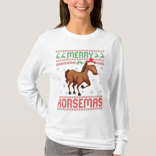 Merry Horsemas Funny Ugly Christmas Sweater Horse