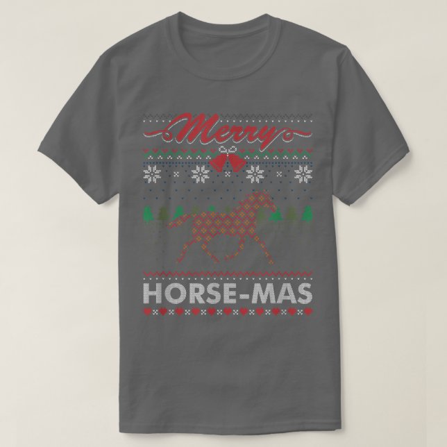 Merry Horsemas Horses Rider Ugly Christmas Sweater (Design Front)