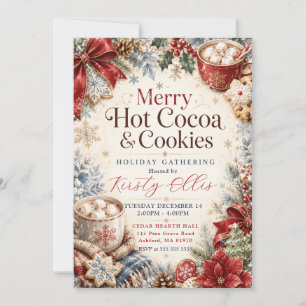 Merry Hot Cocoa & Cookies Holiday Gathering Invitation