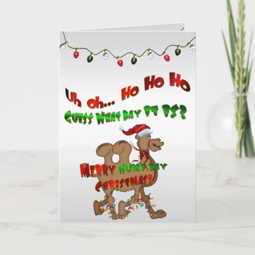 Merry Hump Day Christmas Camel HO HO HO Holiday Card