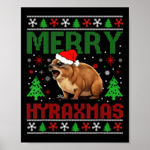 Merry Hyraxmas Vintage Hyrax Ugly Christmas Sweate Poster