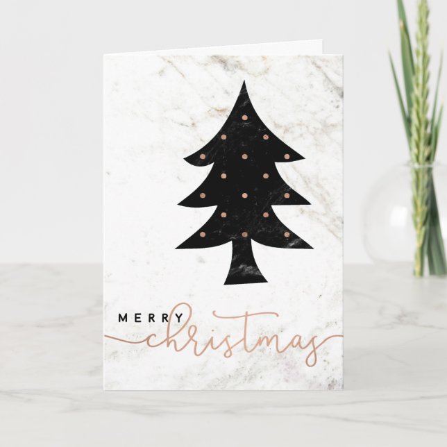 Merry in Marble | Modern Christmas Holiday Card (Front)
