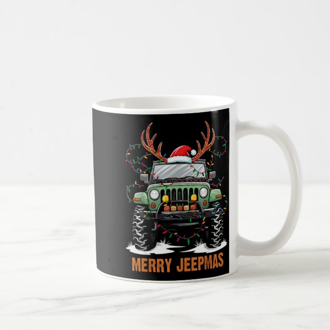 Merry Jeepmas Christmas Xmas Santa Reindeer Men Bo Coffee Mug (Right)