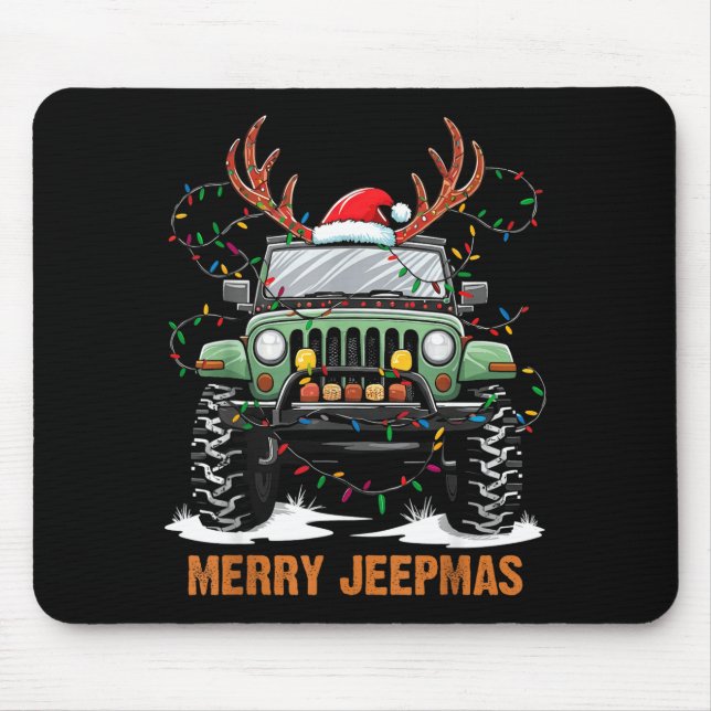 Merry Jeepmas Christmas Xmas Santa Reindeer Men Bo Mouse Pad (Front)