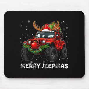 Merry Jeepmas Ugly Light Reindeer Christmas  Mouse Pad
