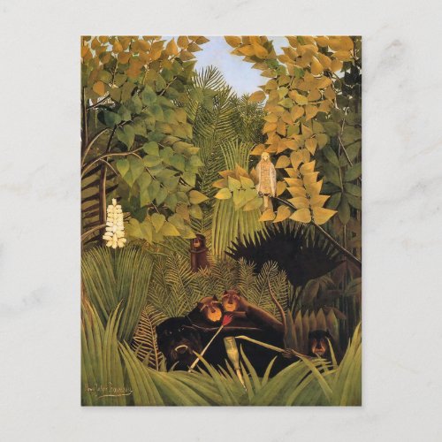 Merry Jesters Gorillas Henri Rousseau Postcard