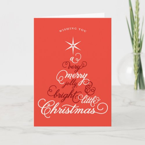 Merry Jolly And Bright Little Christmas Tree Photo Holiday Card