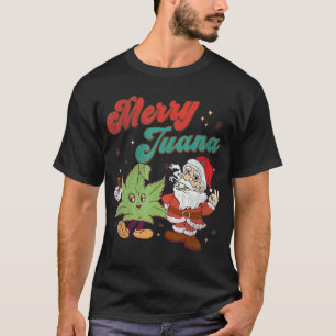 Merry Juana Christmas Funny Santa Smoking Weed Sto T-Shirt