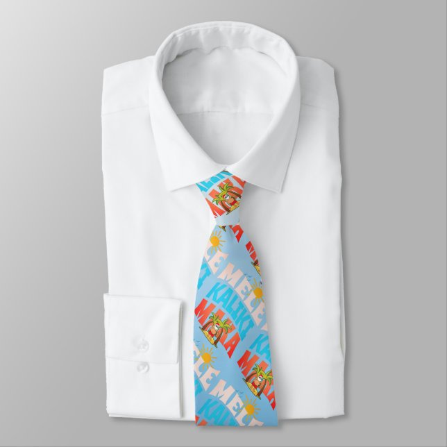 Merry Kalikimaka. Retro Christmas, Groovy Xmas Neck Tie (Tied)